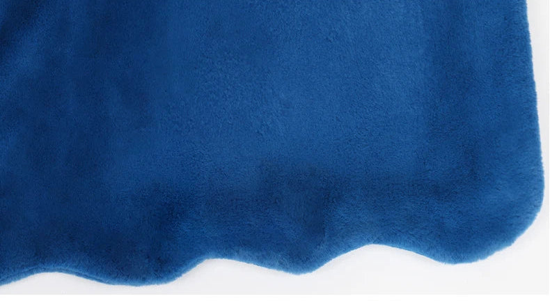 Long Warm Blue Winter Coat. Thick and Fluffy with Sizes Up To 7XL