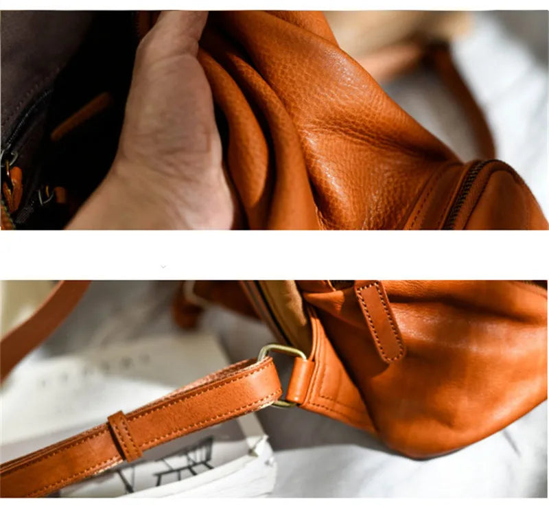 Stylish Handmade Leather Ladies Backpack Bag Eco Friendly and Soft