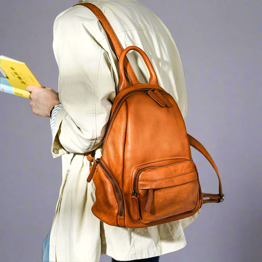 Stylish Handmade Leather Ladies Backpack Bag Eco Friendly and Soft