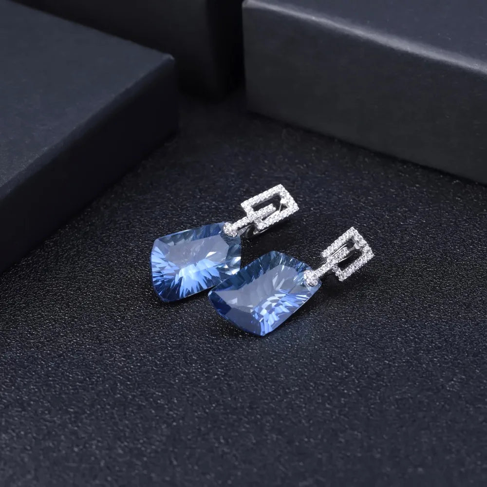Blue Mystic Quartz Jewelry Set Including Stunning Necklace, Ring and Earrings
