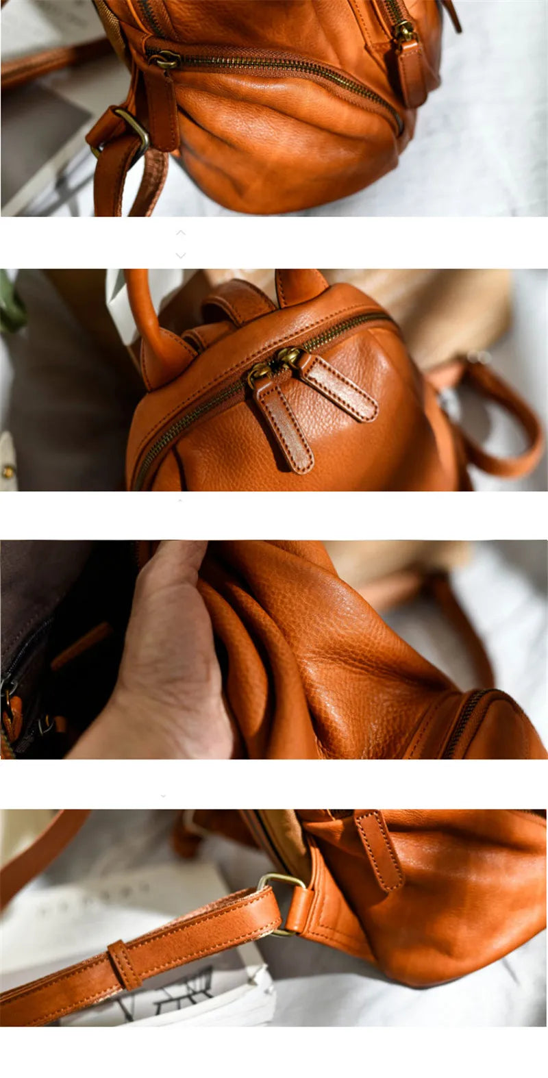 Stylish Handmade Leather Ladies Backpack Bag Eco Friendly and Soft