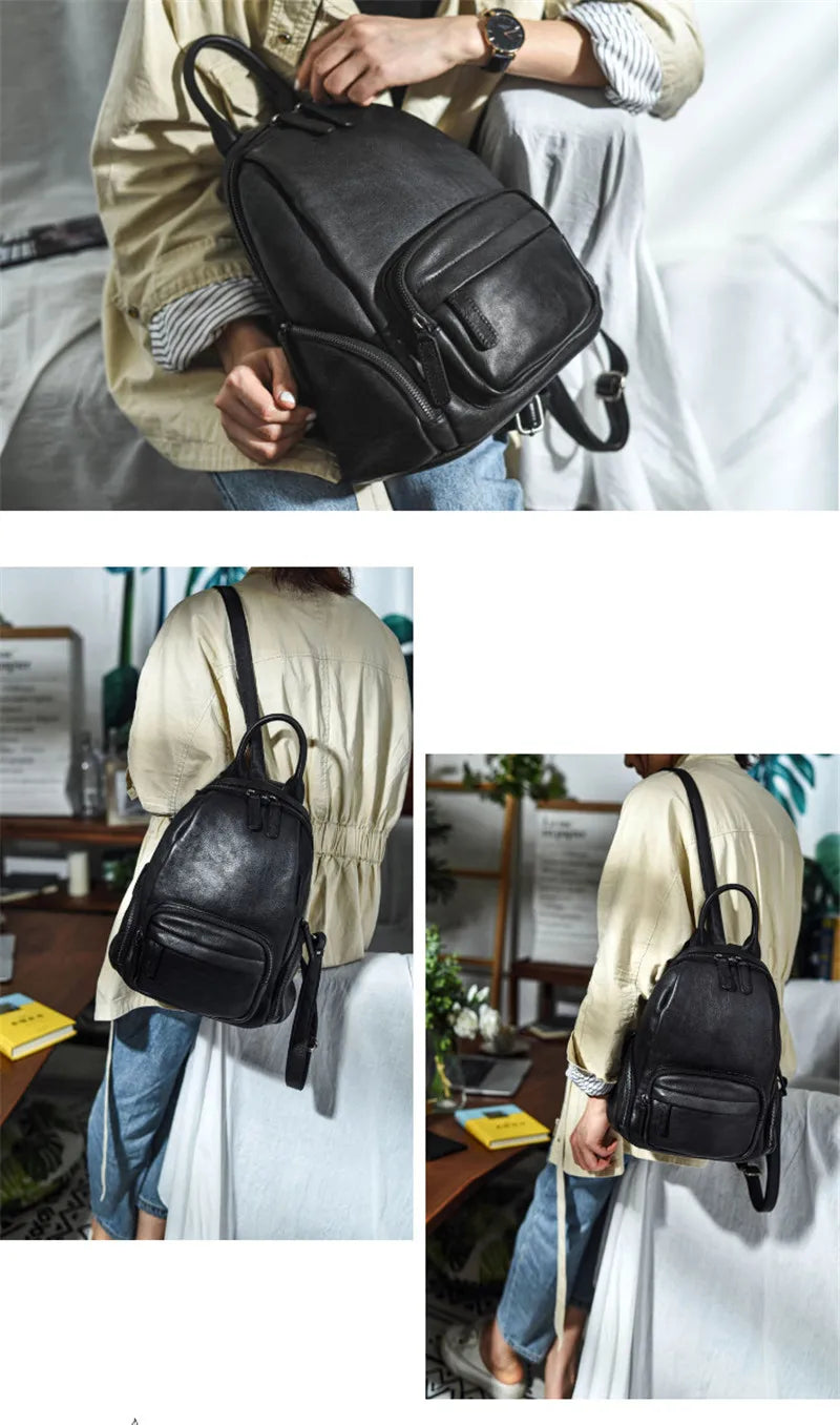 Stylish Handmade Leather Ladies Backpack Bag Eco Friendly and Soft