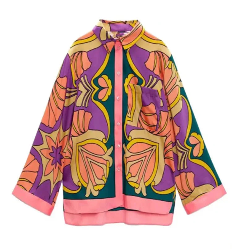 Ladies Printed Vintage Style Indoor and Outdoor Pajamas