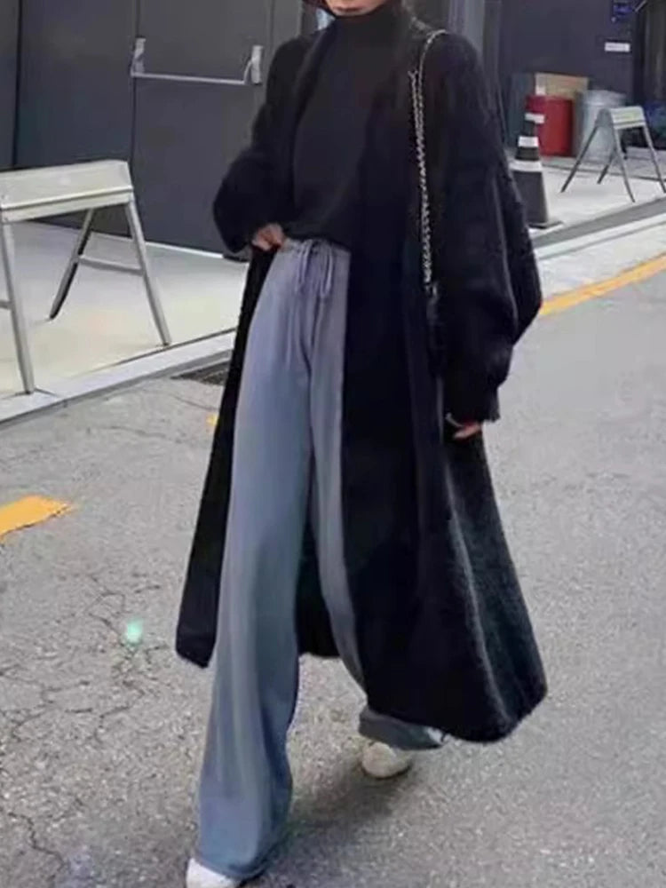 Lazy Relaxed Faux Mink Fleece Cardigan. Soft with Long Sleeves Perfect for Layering