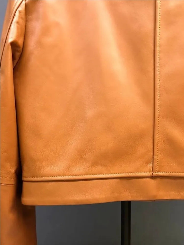 Ladies Plus Size Genuine Leather Short Jackets.