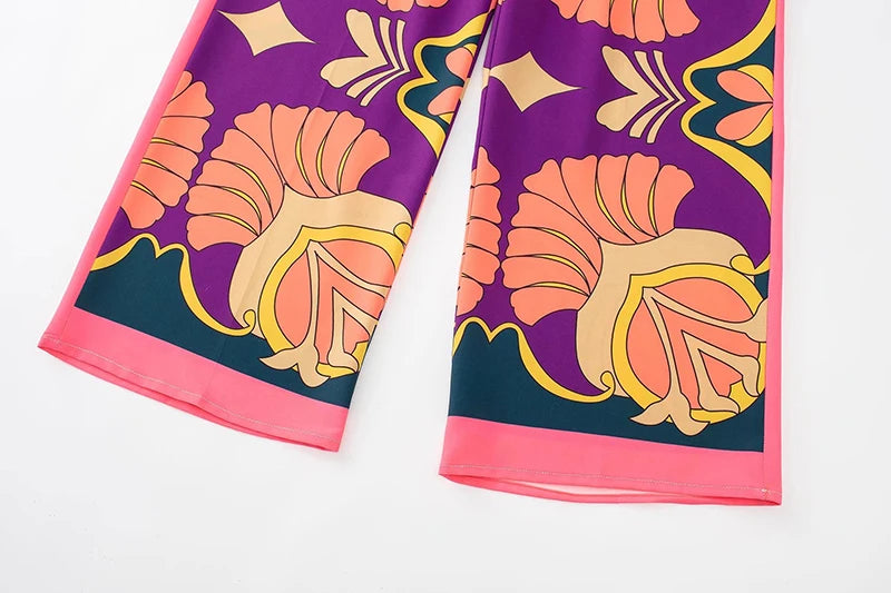 Ladies Printed Vintage Style Indoor and Outdoor Pajamas