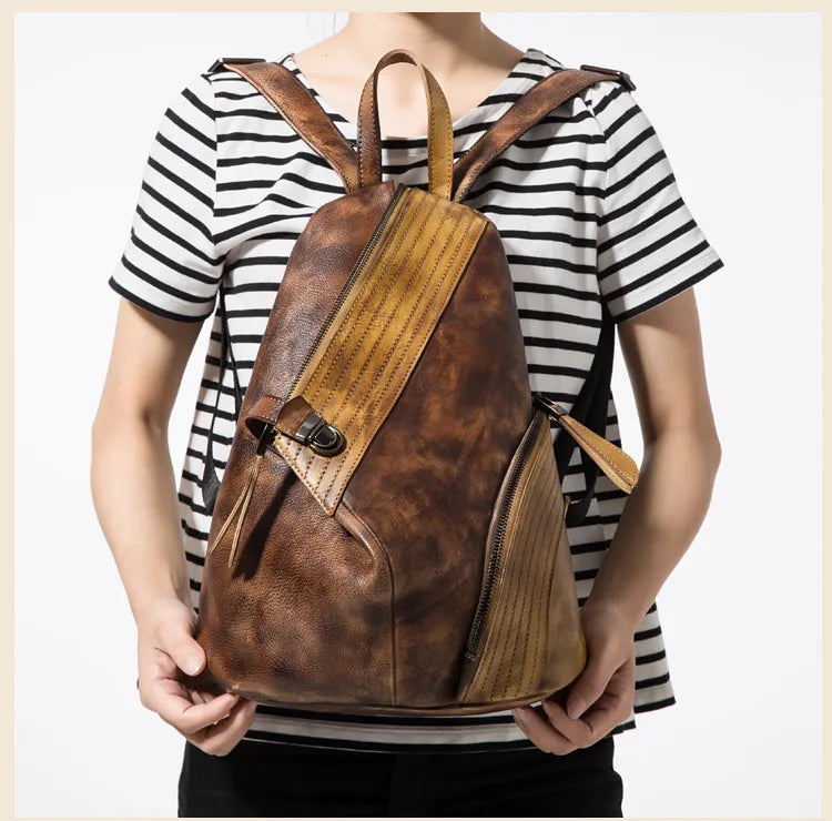 Introducing Ladies Vintage-Style Backpacks. Crafted from Genuine Leather. Choice of Colors