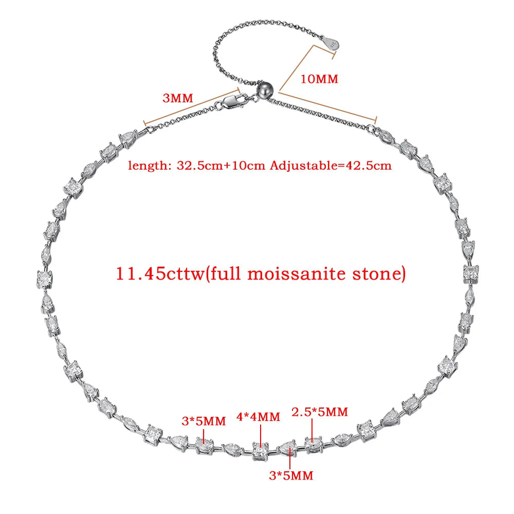 Dainty Three-Stone Moissanite Choker Necklace