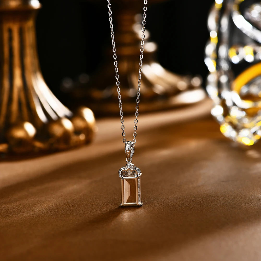 3.2 carat morganite necklace,