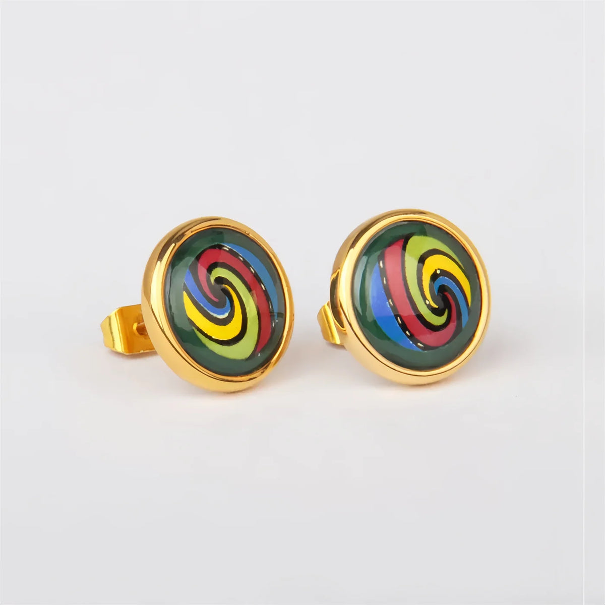 Funky Multicolor Cloisonné Statement Earrings
