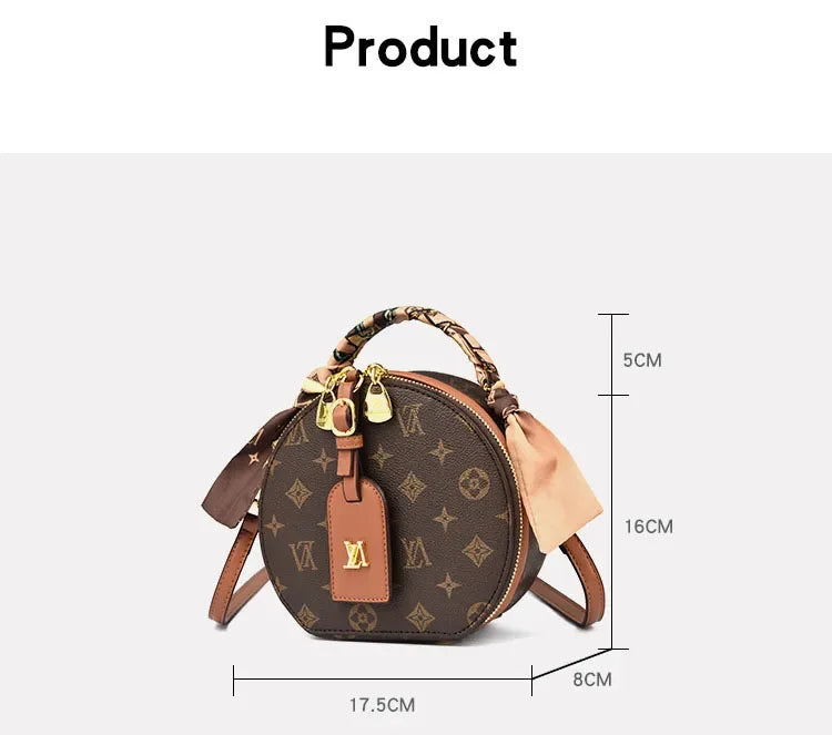 Italian Petite Round Bag Handcrafted. Wear Resistant and Waterproof