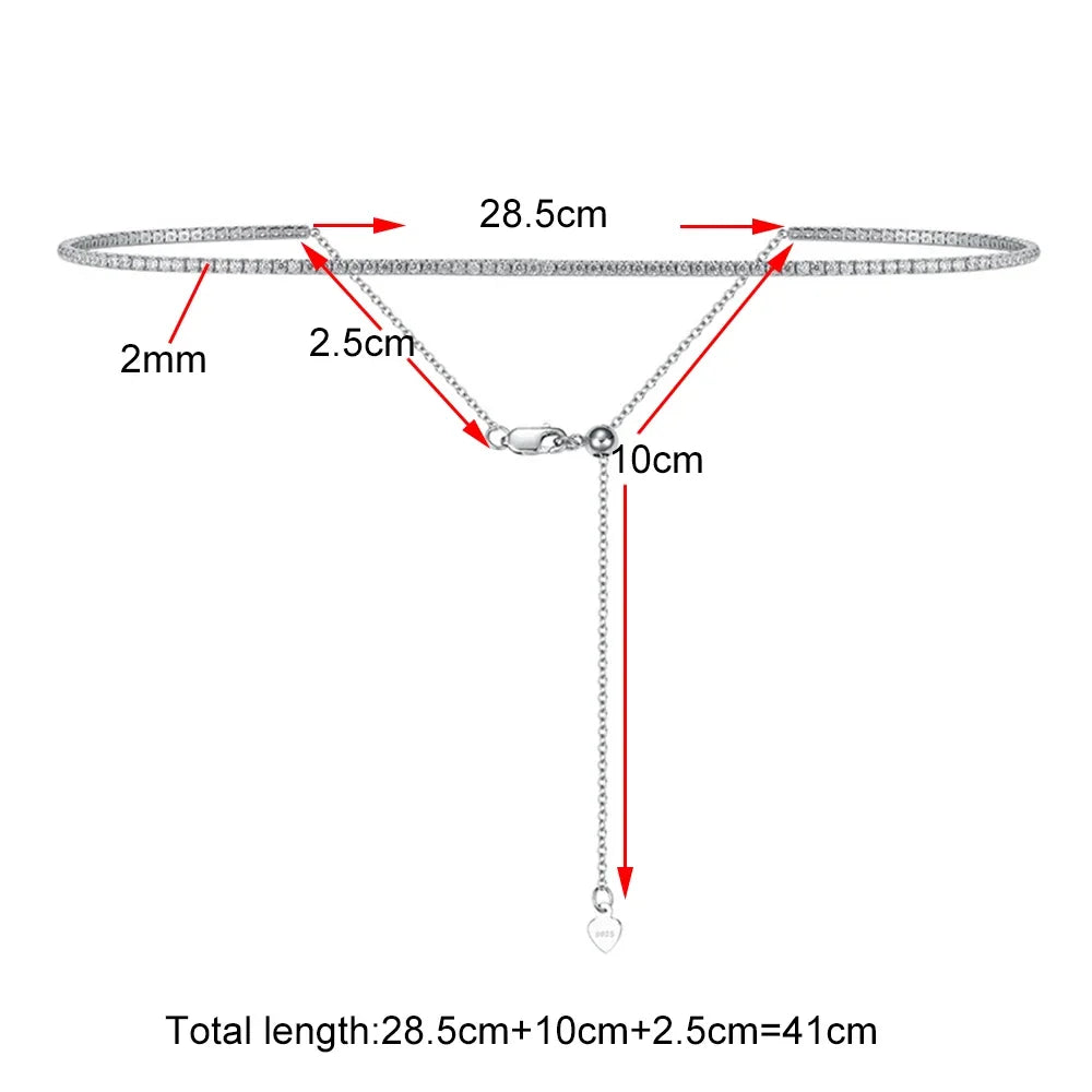 Moissanite Diamond Tennis Choker Necklace