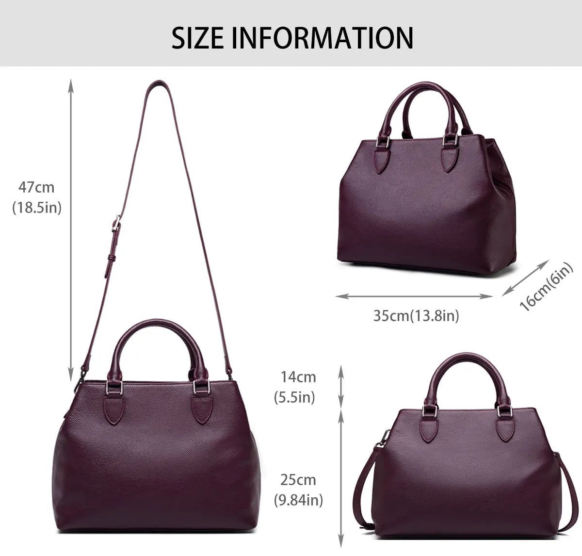 Versatile Genuine Leather Tote Bag. Unisex. Perfect for your Workday