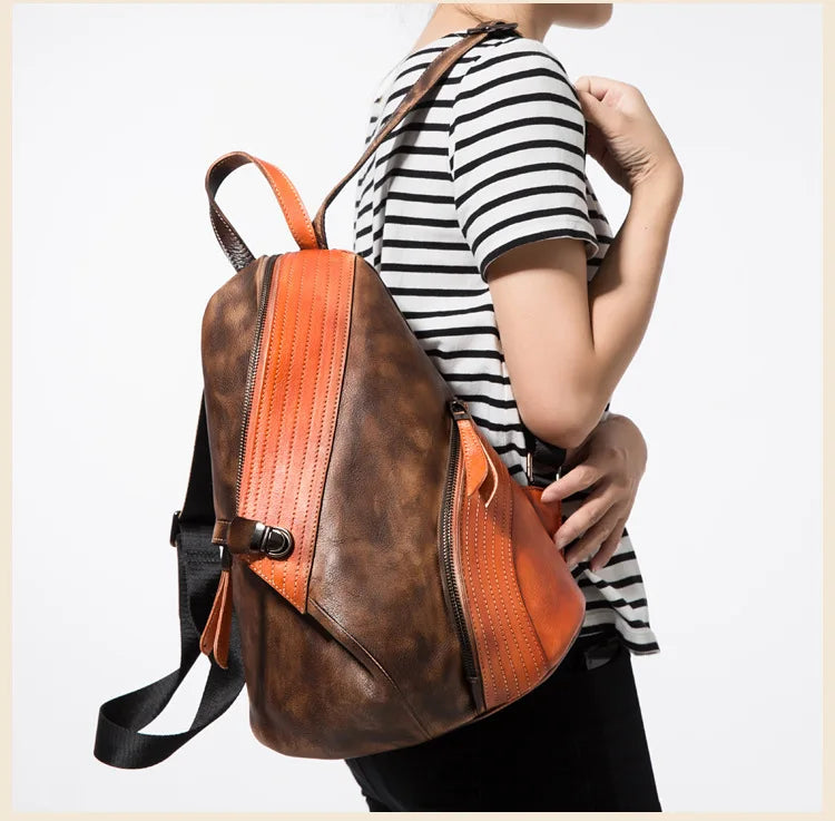 Introducing Ladies Vintage-Style Backpacks. Crafted from Genuine Leather. Choice of Colors