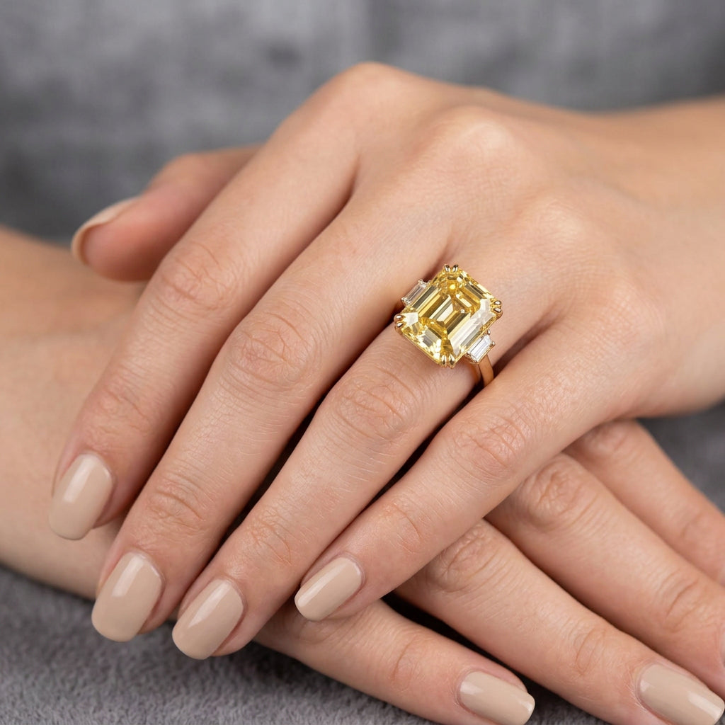 Radiant Yellow Zircon Statement Ring