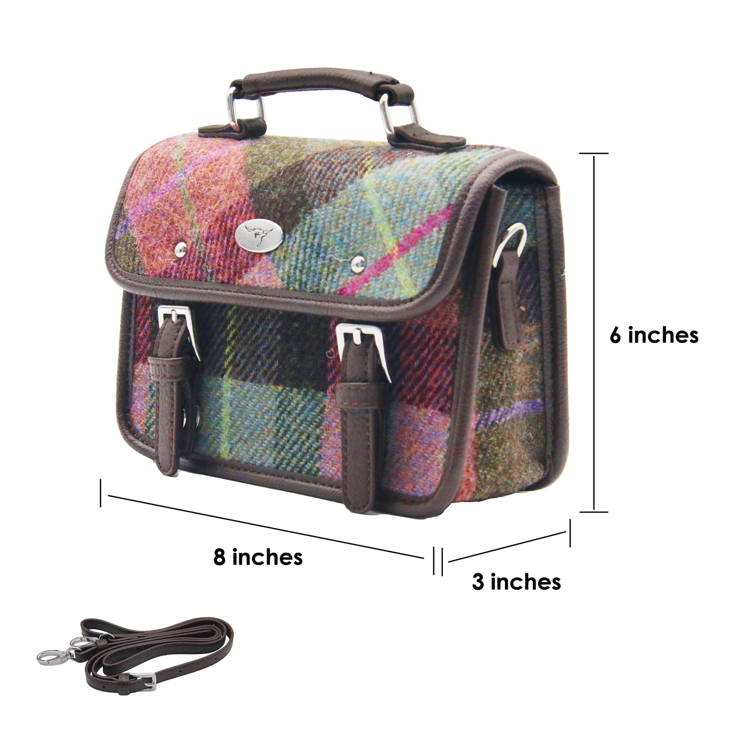 Tweed Compact Satchel - Crossbody or Shoulder