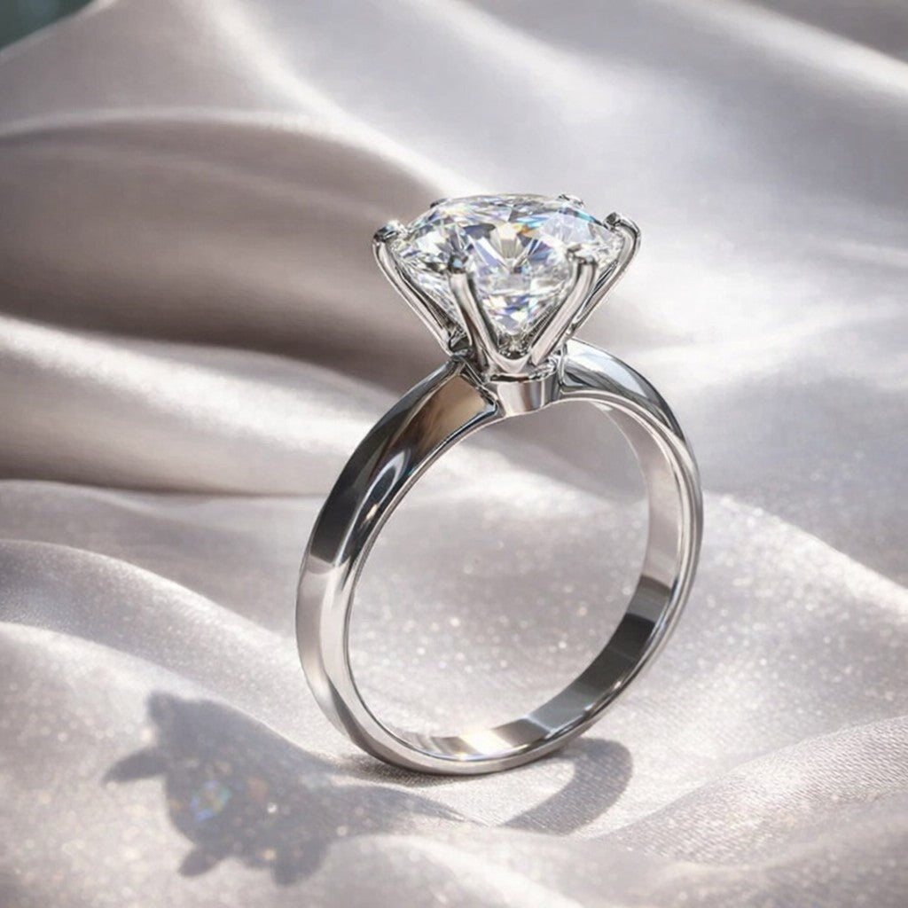 Classic Five Carat Moissanite Diamond Ring