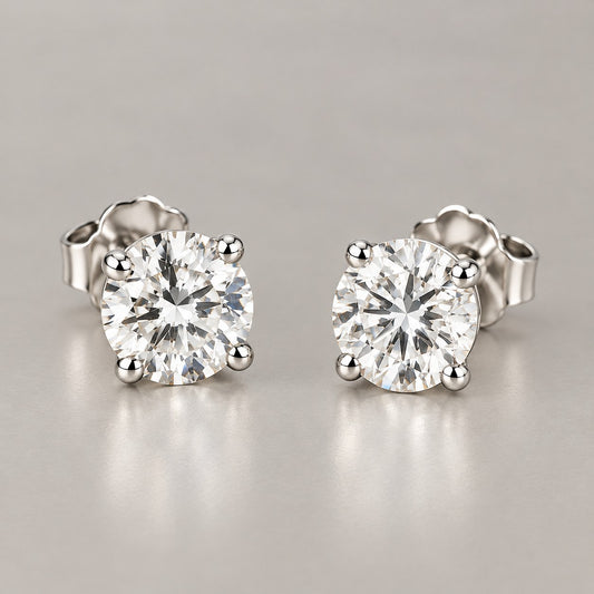 Platinum Stud Lab Grown Diamonds. VVS1 Clarity.