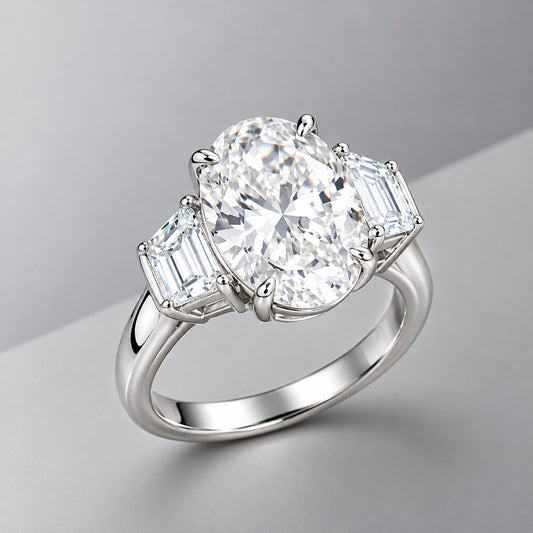 Forever Yours Oval Three-Stone Platinum Engagement Ring