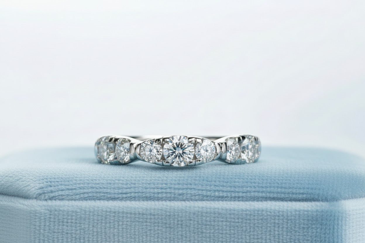 D‑Color VVS1 Moissanite Eternity Band in 925 Sterling Silver — Timeless Quiet Luxury