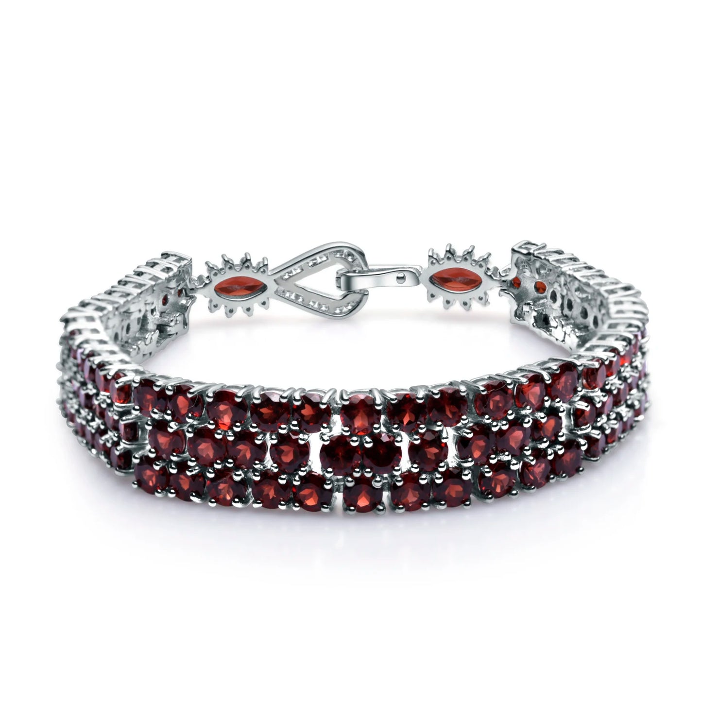 Vintage Style Ladies Bracelet with a choice of Red Garnet, Sky Blue Topaz or Rusian Emerald.