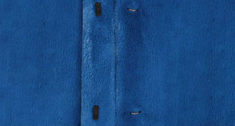 Long Warm Blue Winter Coat. Thick and Fluffy with Sizes Up To 7XL