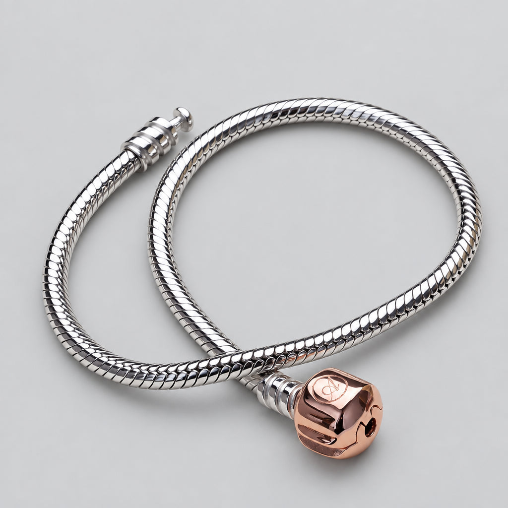Dainty Rose Gold Snake Bracelet – 925 Sterling Silver