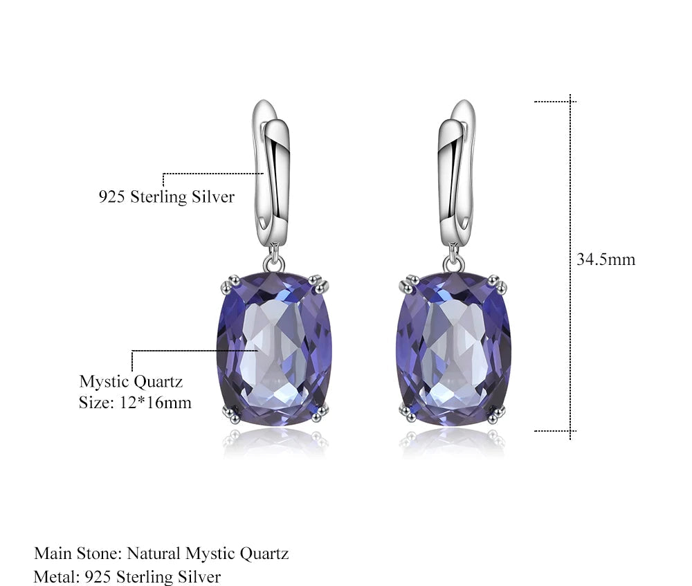 Alluring Iolite Blue Mystic Quartz Drop Earrings