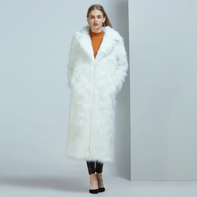 Fabulous Faux Fur Coat Designed to Turn Heads. Vibrant Blue, Pink or Traditional White or Black