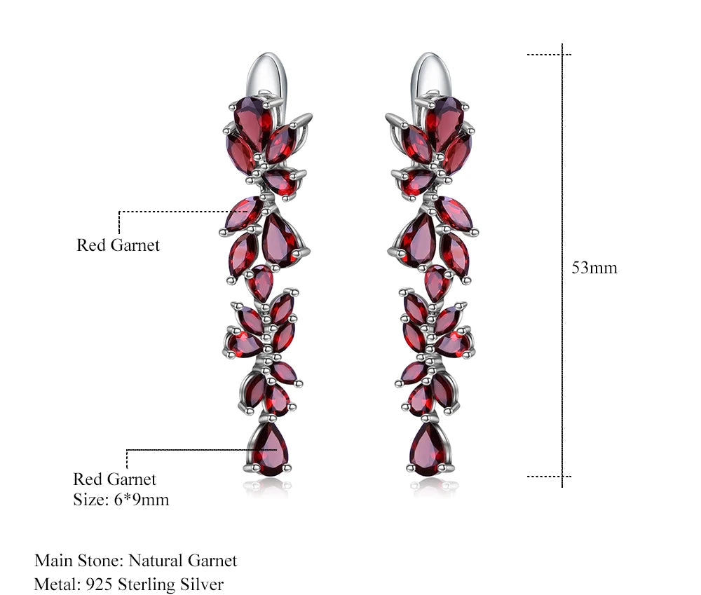 Red Garnet Cascading Drop Earrings