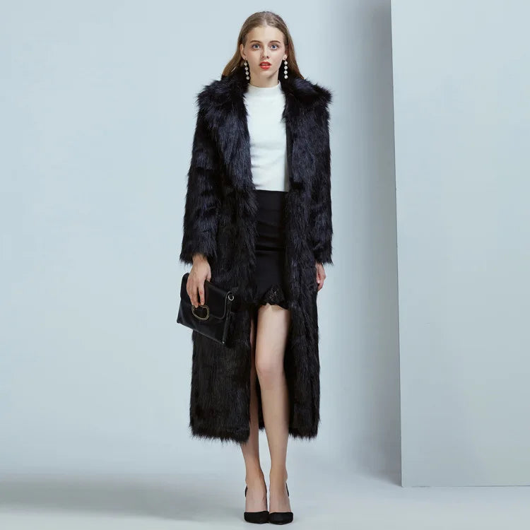 Fabulous Faux Fur Coat Designed to Turn Heads. Vibrant Blue, Pink or Traditional White or Black