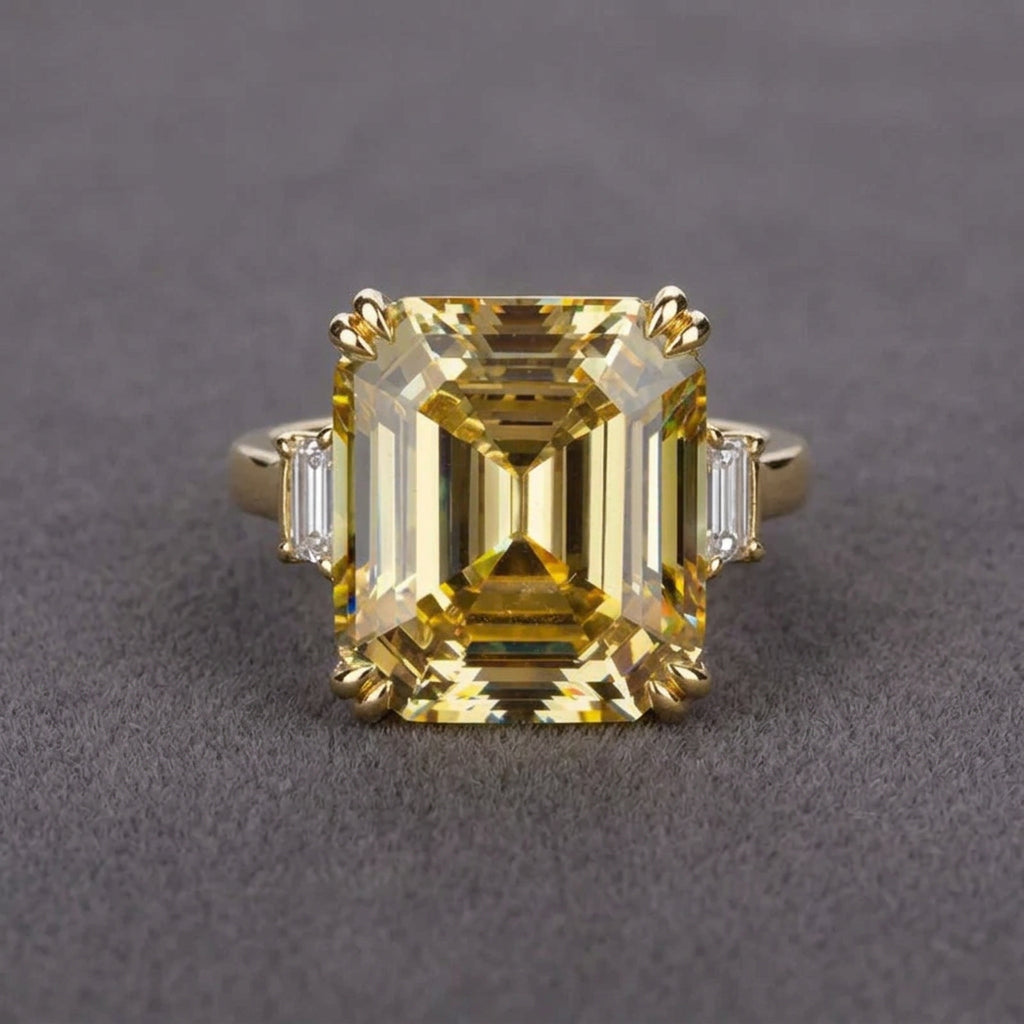 Radiant Yellow Zircon Statement Ring