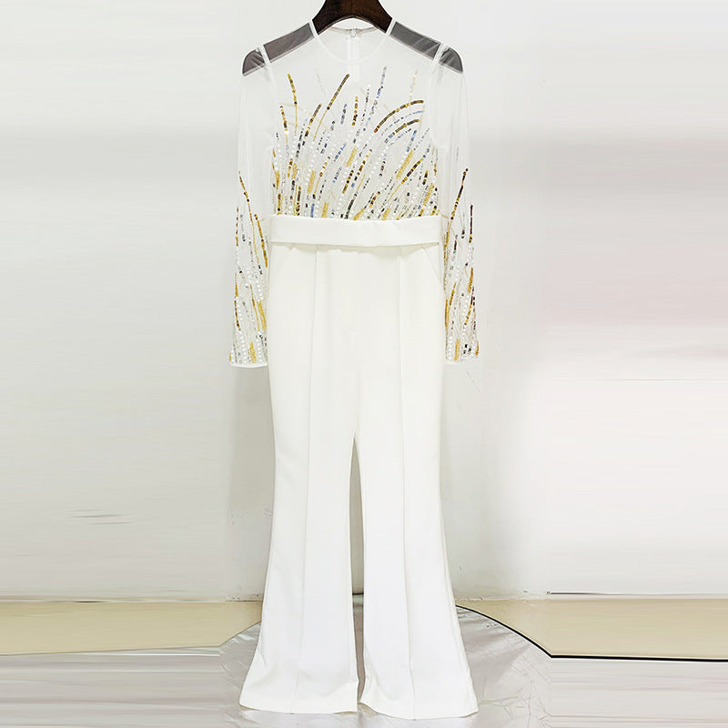 Statement Jumpsuit.  Elegance with an Edge.  Lace and Sequin