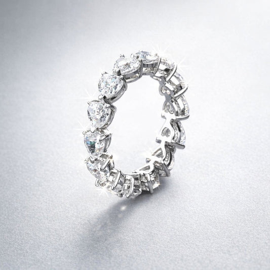 Heart Shaped Moissanite Band. Versatile and Stunning