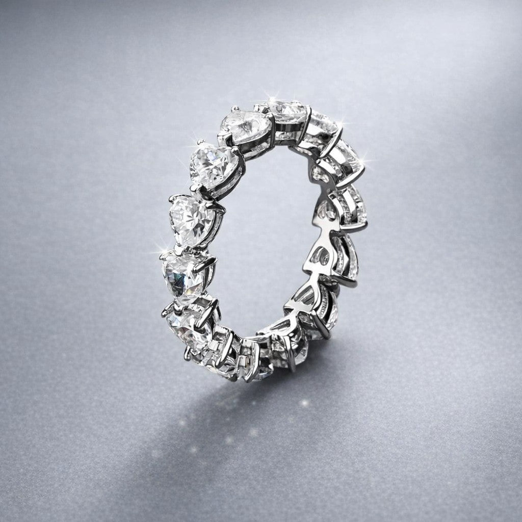 Heart Shaped Moissanite Band. Versatile and Stunning