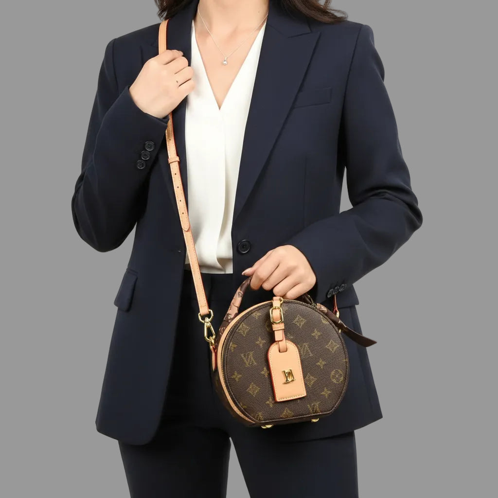 Italian Petite Round Bag  Handcrafted. Wear Resistant and Waterproof