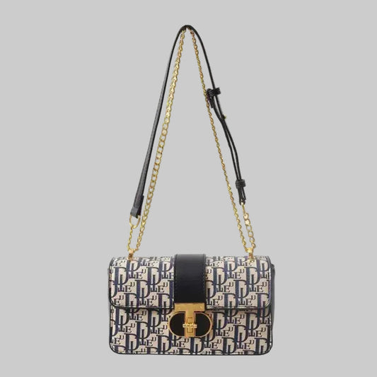 Italian Style Leather Bag.  Sleek Square Shape.  Sophisticated.