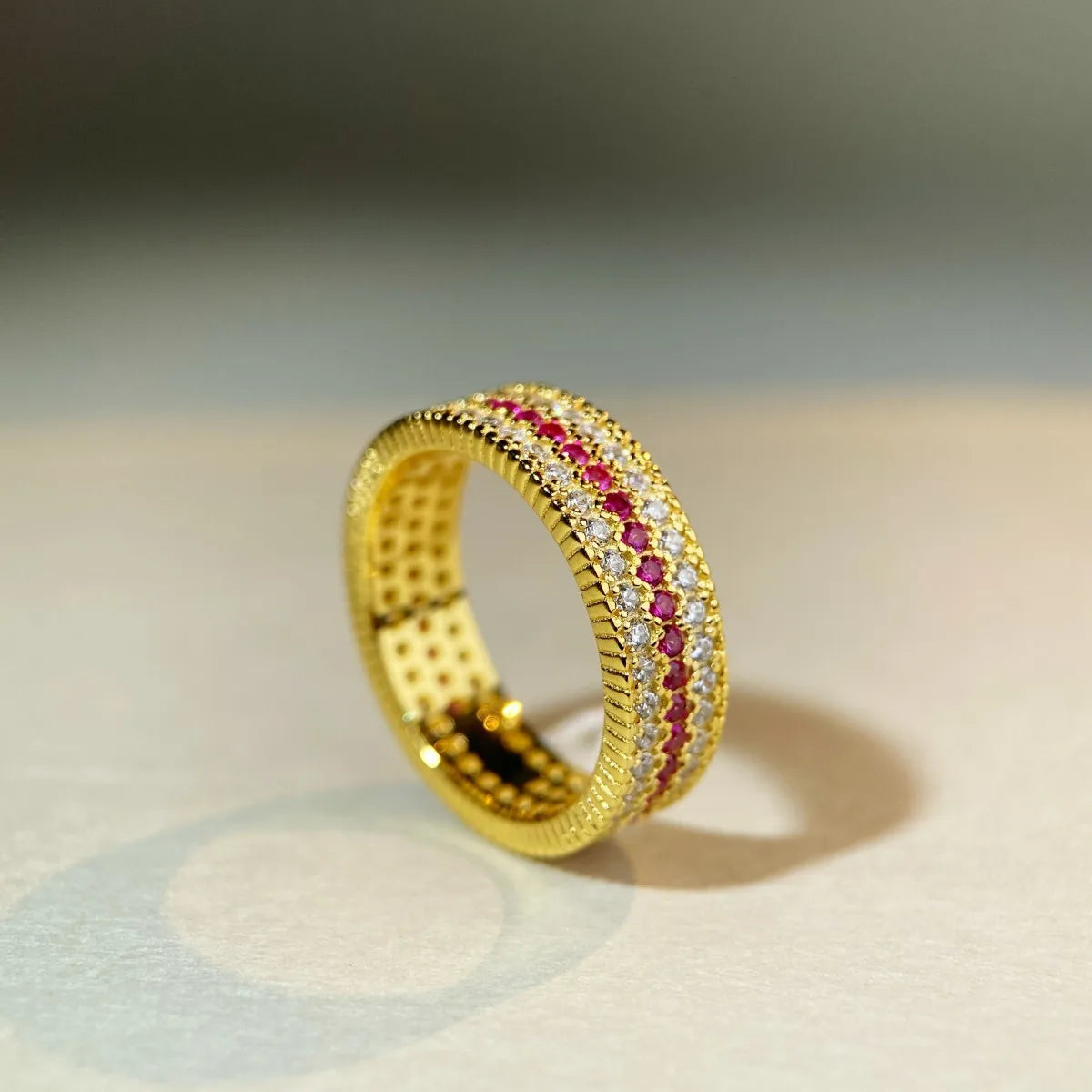 Fine Diamond and Rose Red Eternity Band — A Unique, Timeless Treasure