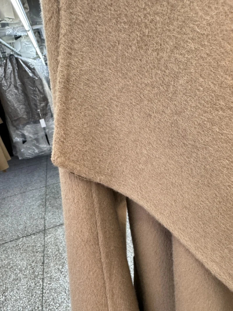 Women's High-Neck Belted Coat – Lightweight, Chic