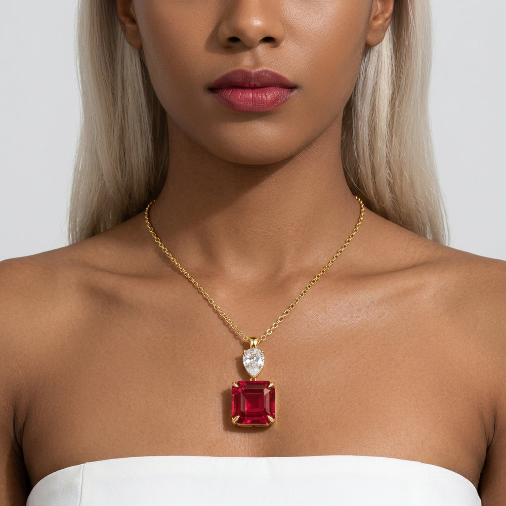 A Captivating Ruby Necklace 3.5 carats. Lab Grown.
