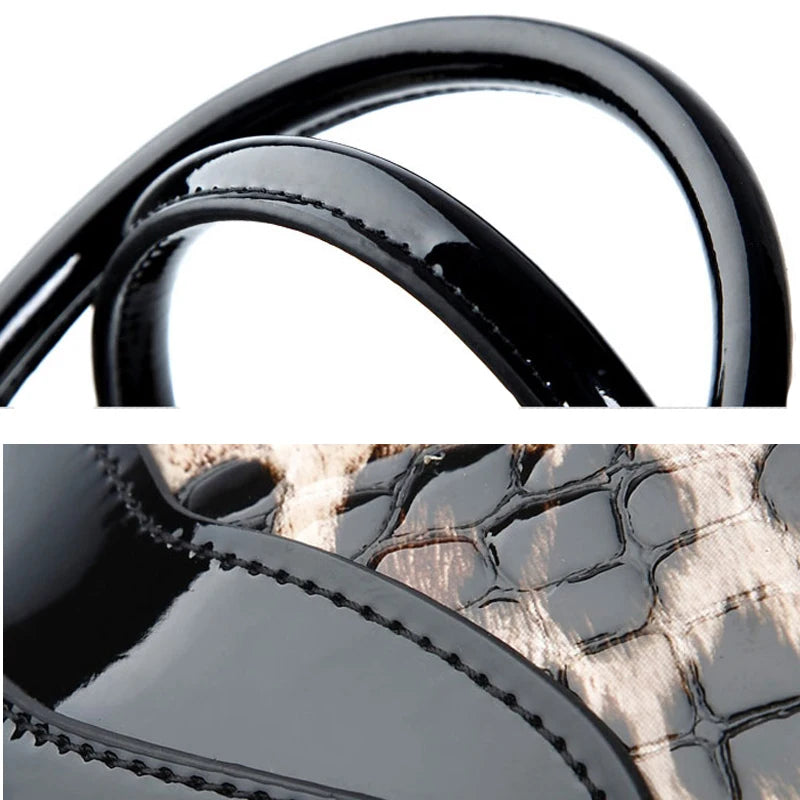 Designer Leopard Print Leather Tote Bag. Hard Outer Shell Giving a Polished Professional Look