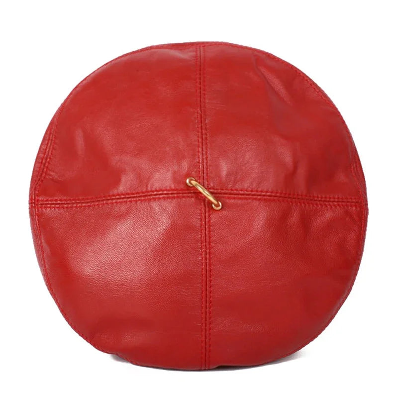 French Style Ladies Beret's Made with Genuine Leather.  A Beret that can be worn for all the seasons.  Practical and Chic