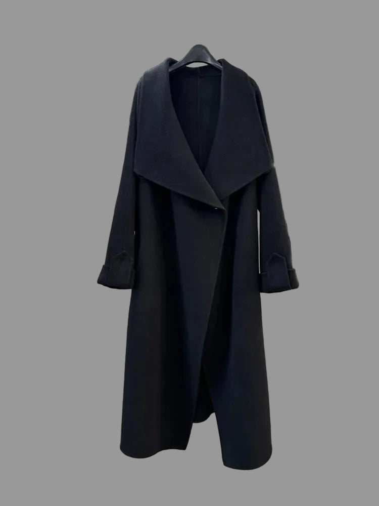 Women's High-Neck Belted Coat – Lightweight, Chic