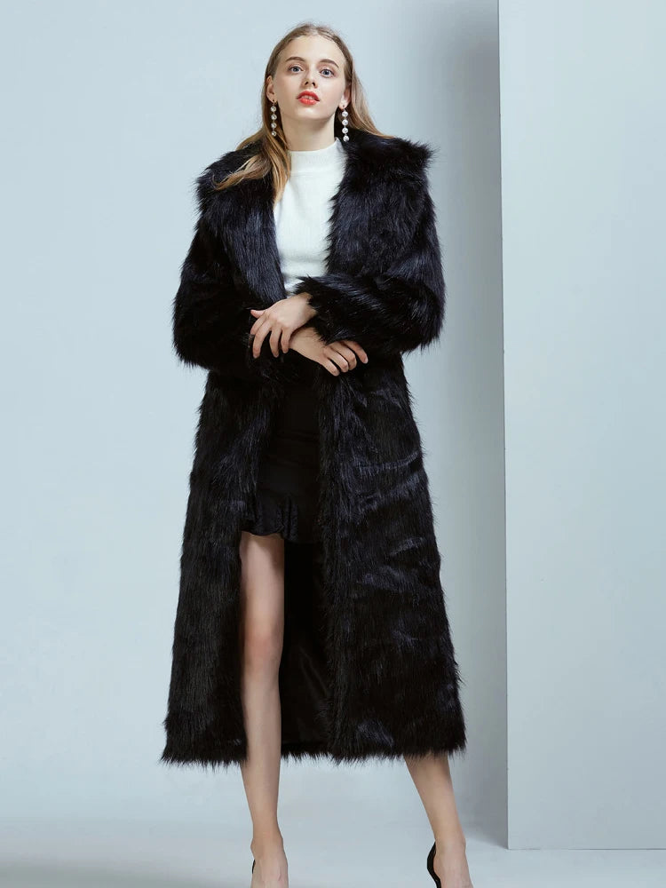 Fabulous Faux Fur Coat Designed to Turn Heads. Vibrant Blue, Pink or Traditional White or Black