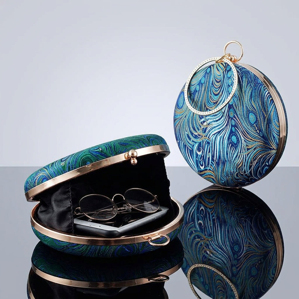 Vintage Vibrant Round Clutch Bag