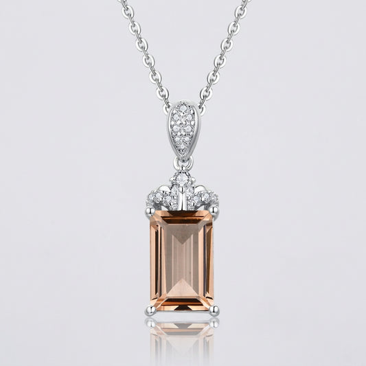 3.2 carat morganite necklace,