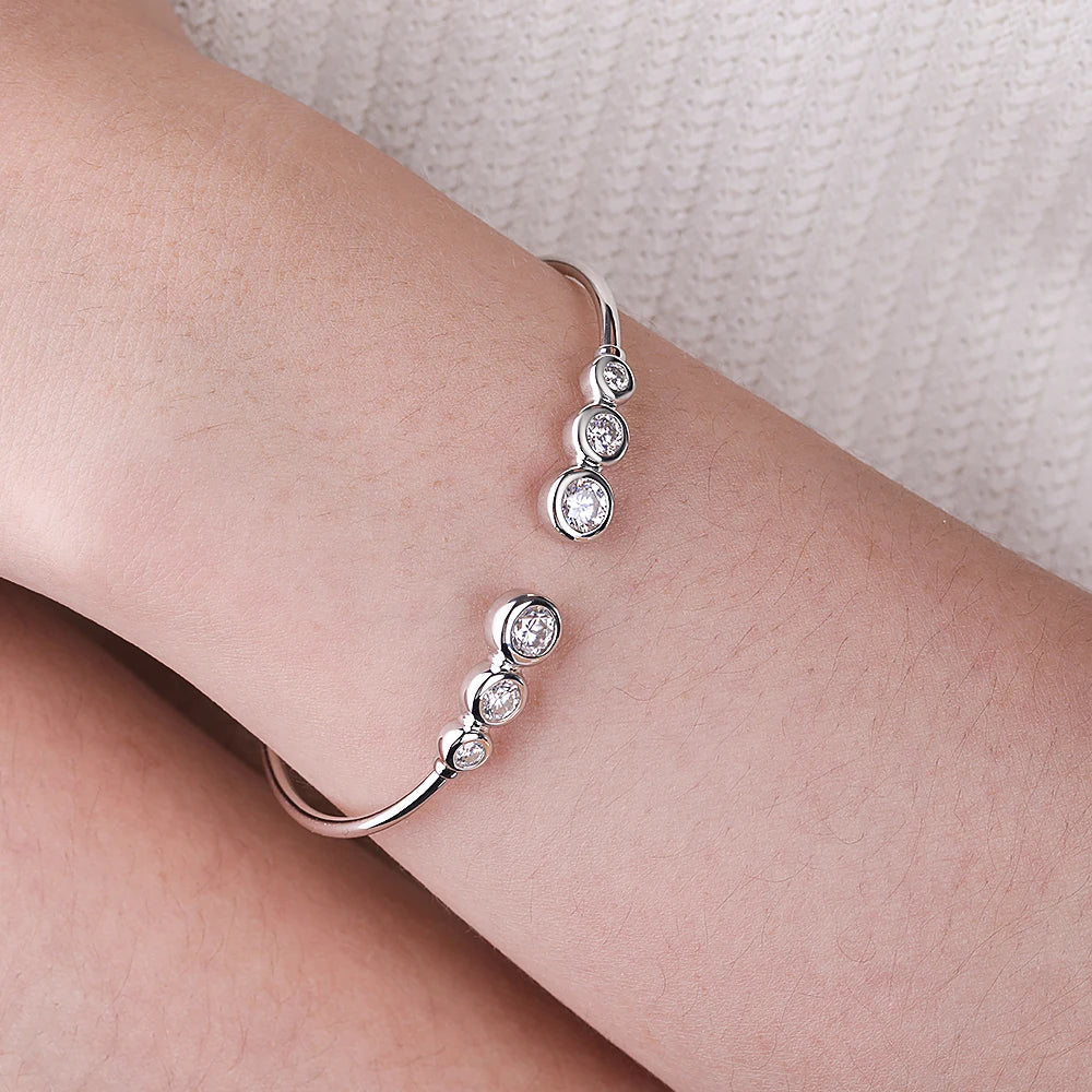 Adjustable Moissanite Bracelet, Sterling Silver VVS1 Clarity