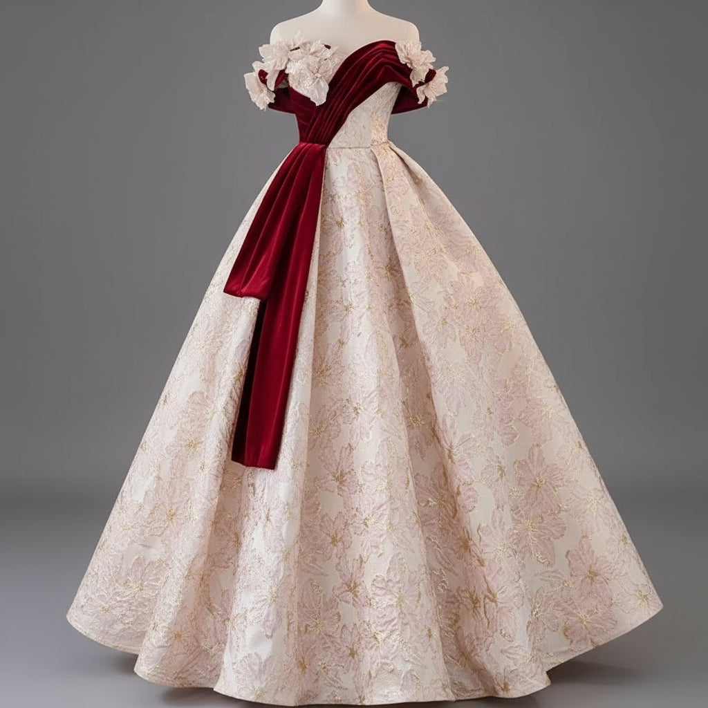 French Style Evening Dress  Slash Neck Lace Up     Up to 4XL