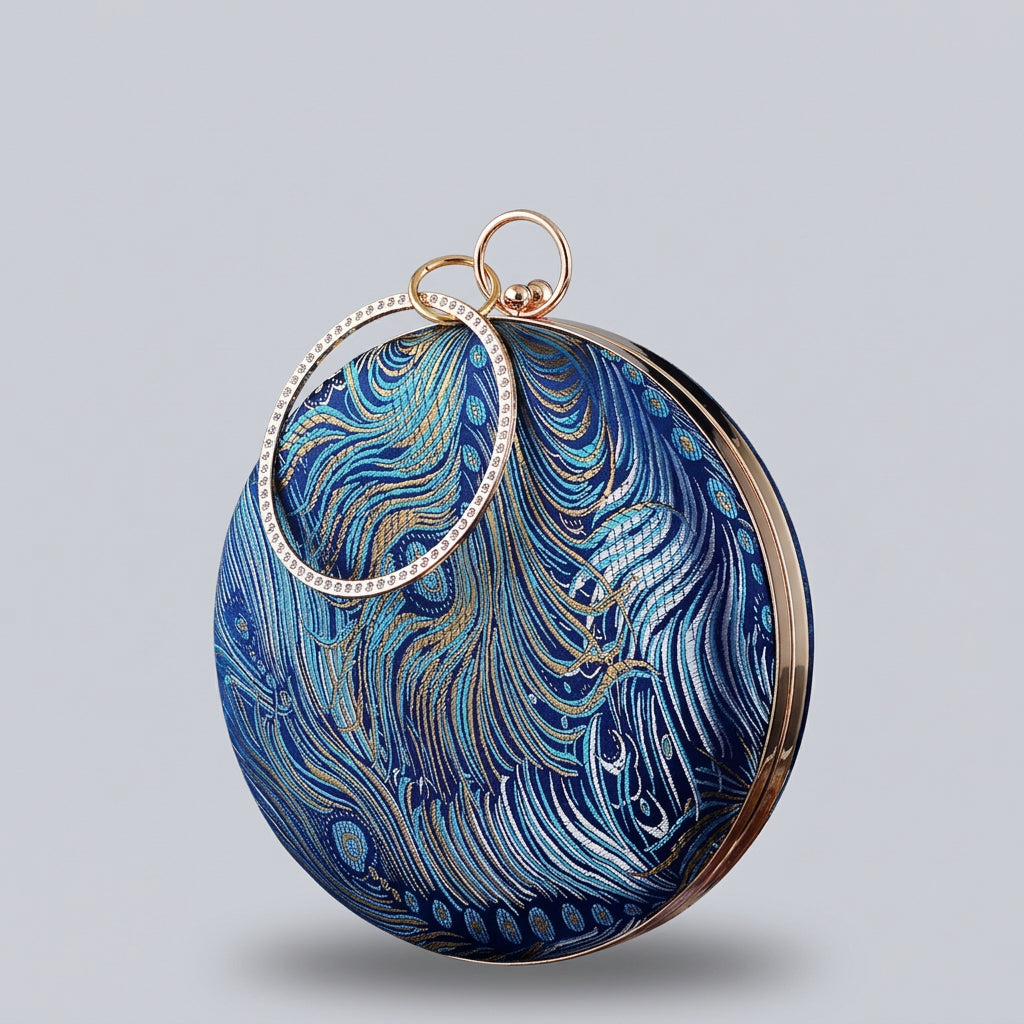 Vintage Vibrant Round Clutch Bag