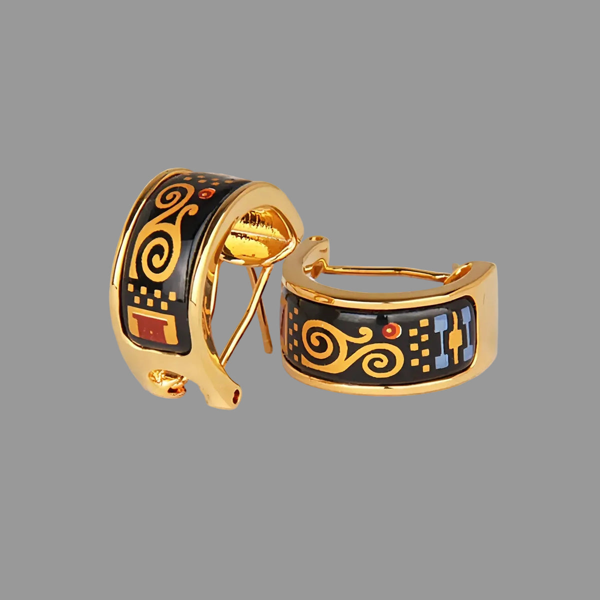Vibrant Artisan Enamel Earrings